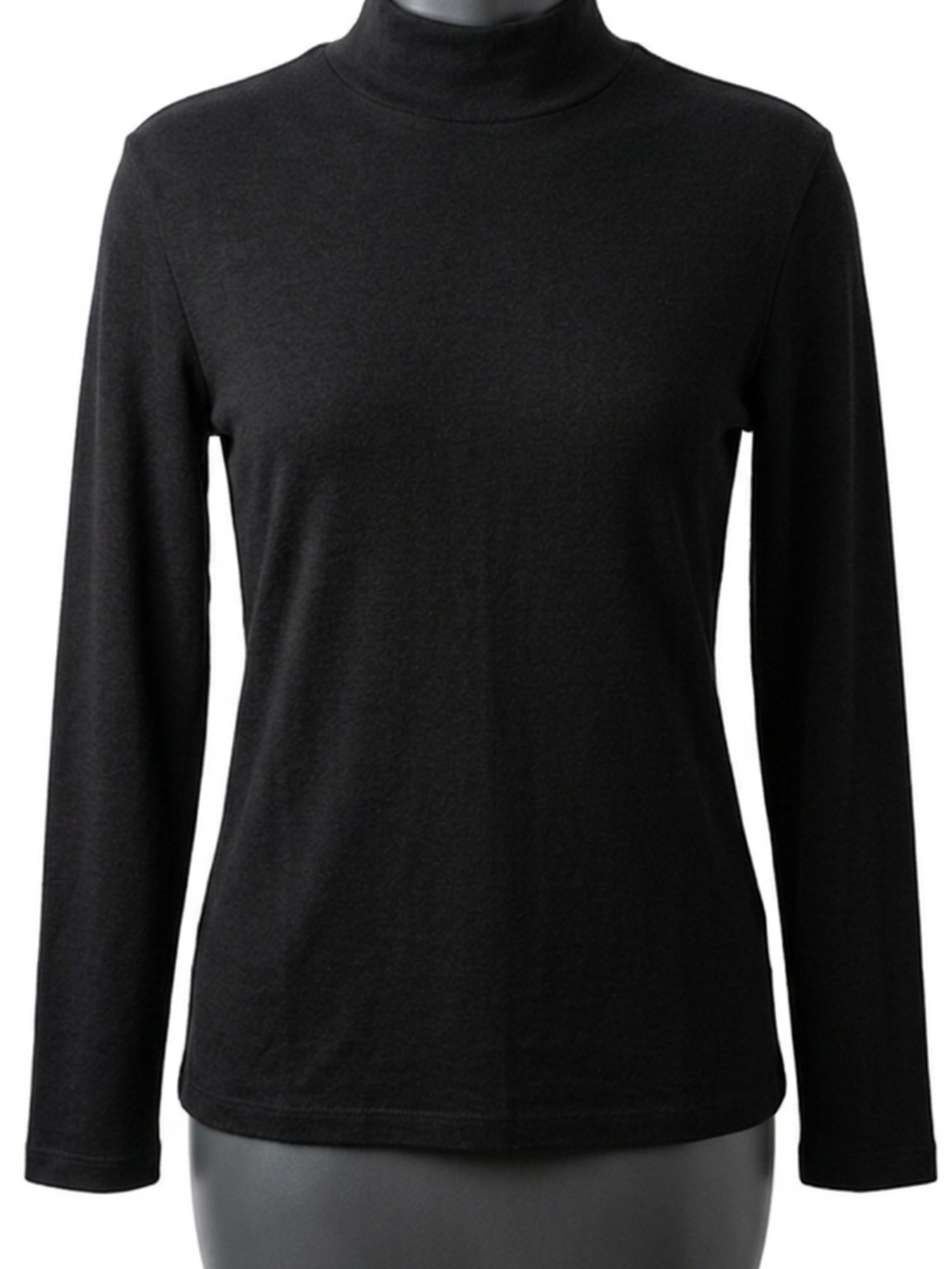 H&M Basics Black Mock Turtleneck Long Sleeve Top XXL Cotton Blend Stretch